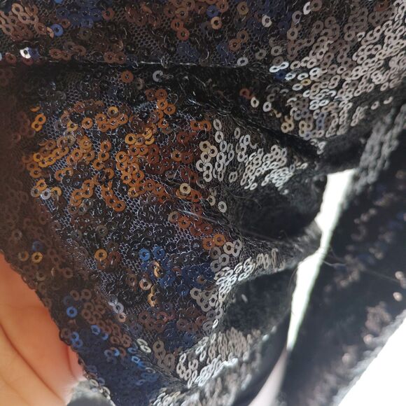 H&M Black Bodysuit with Sequins XS NWT Holiday New Years Cocktail Glam Sparkle - Picture 8 of 10